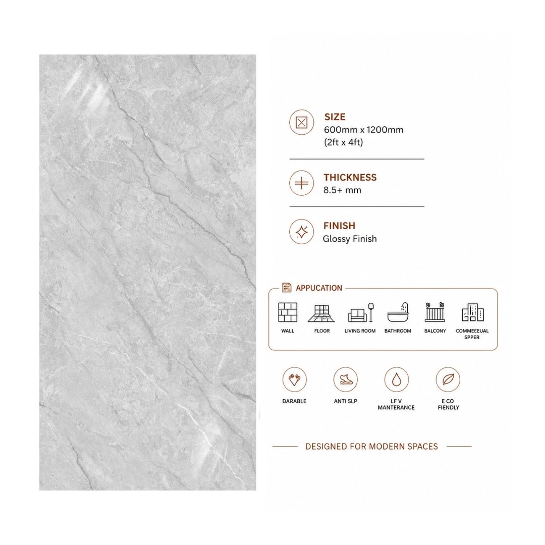 AL En Austin Grey Marble Bathroom Tiles - My Home Studio